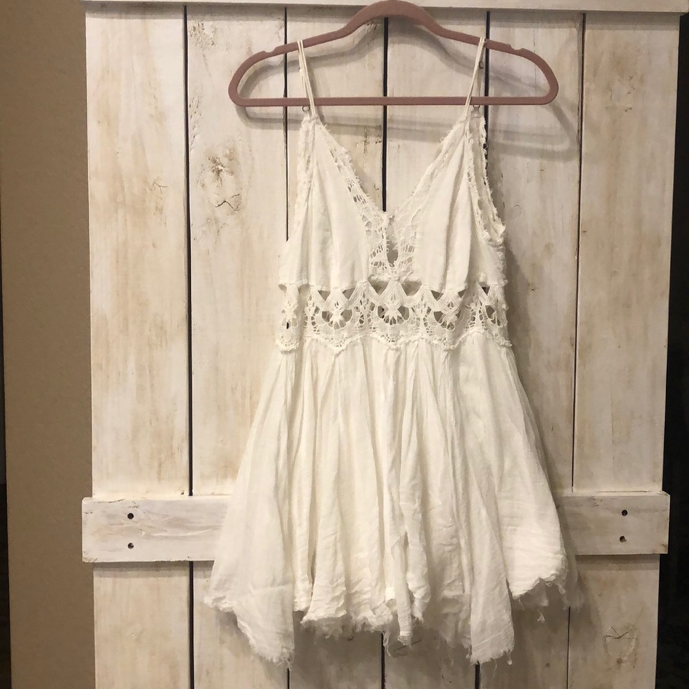 White lace free people mini dress